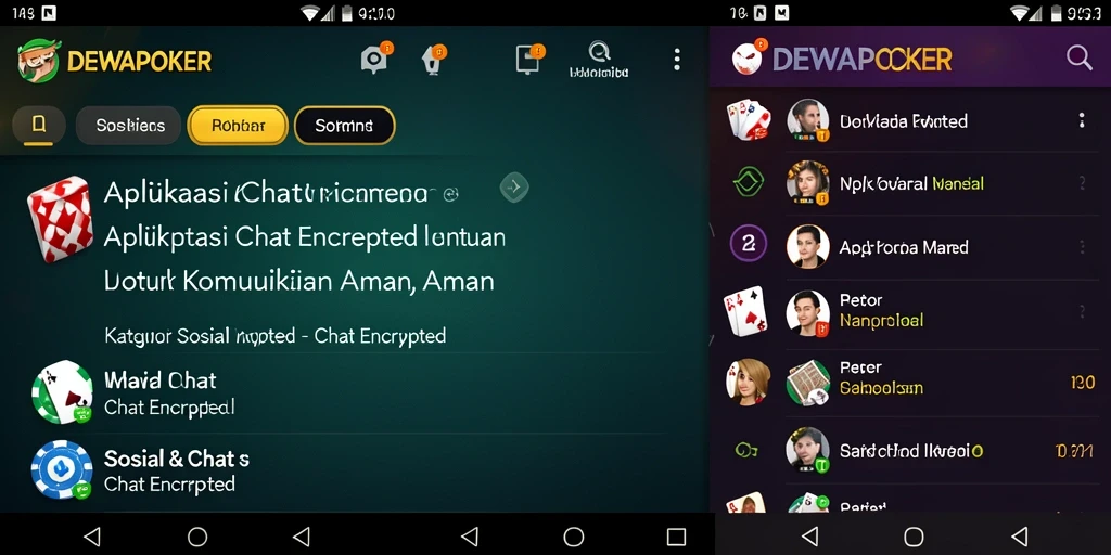 Tampilan antarmuka DEWAPOKER dengan fitur Chat Encrypted yang mudah dipakai.