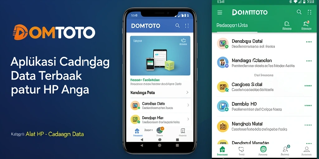 Antarmuka aplikasi DOMTOTO untuk cadangan data yang mudah digunakan.