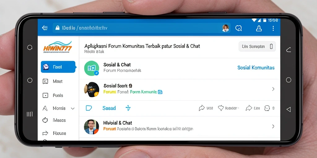 Antarmuka HIWIN777 yang modern dan fungsional untuk forum komunitas.