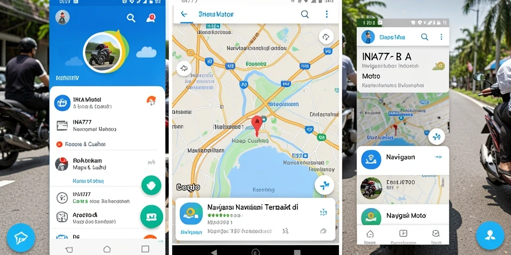 Antarmuka aplikasi Navigasi Motor INA777 yang informatif dan mudah digunakan.