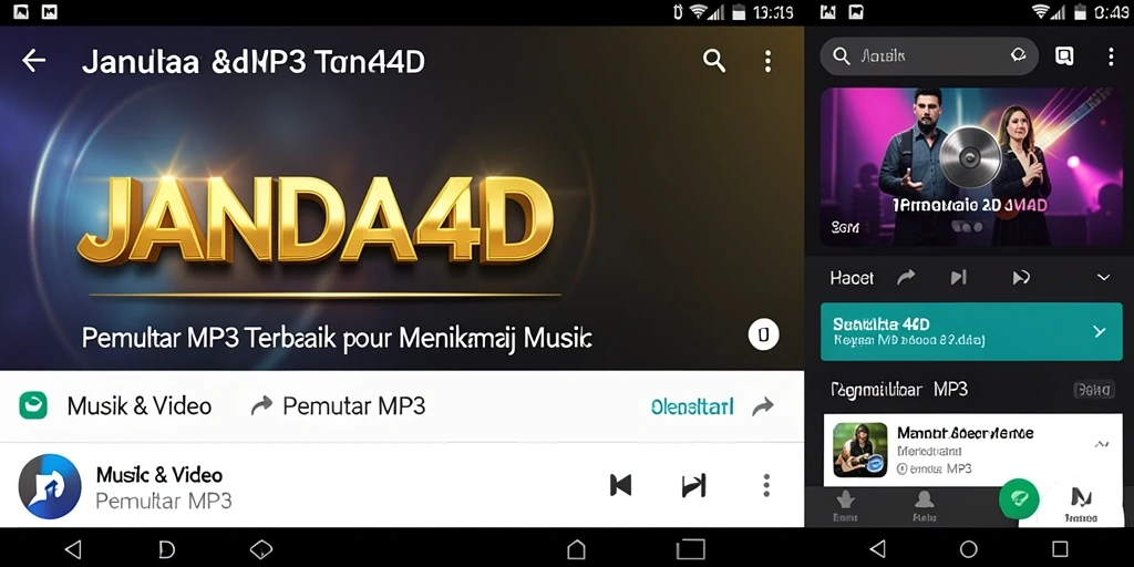 Tampilan antarmuka Pemutar MP3 JANDA4D yang menarik dan fungsional.
