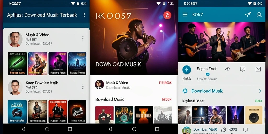 Tampilan antarmuka KO857 yang menarik dan fungsional untuk Download Musik.