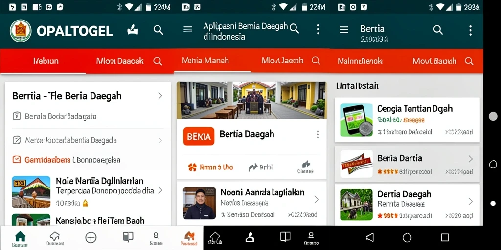 Tampilan antarmuka aplikasi Berita Daerah OPALTOGEL yang modern dan informatif.