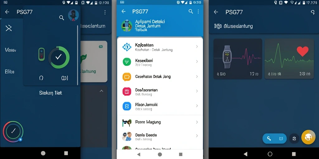 Tampilan antarmuka PSG77 untuk pemantauan detak jantung yang mudah dan informatif.