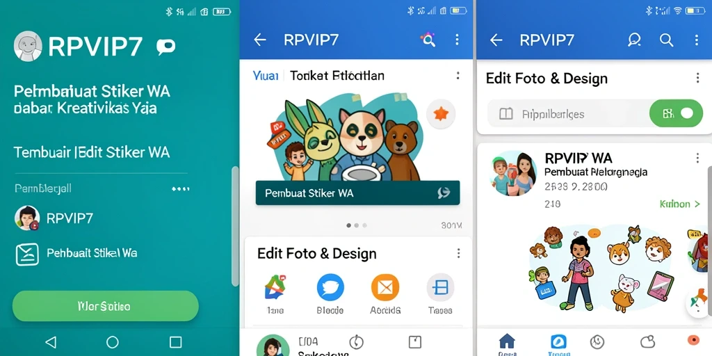 Tampilan antarmuka RPVIP7 untuk membuat stiker WA yang menarik.