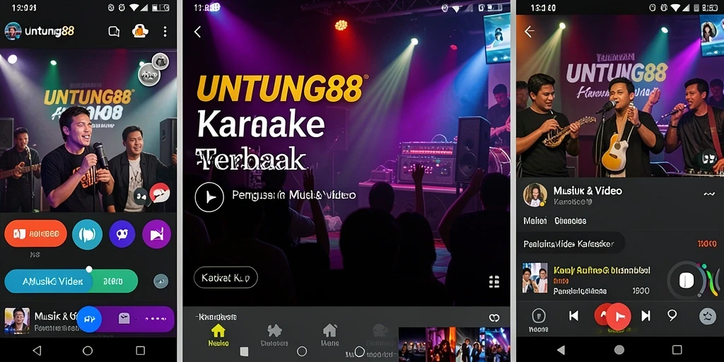 Tampilan antarmuka aplikasi Karaoke UNTUNG88 yang modern dan intuitif.